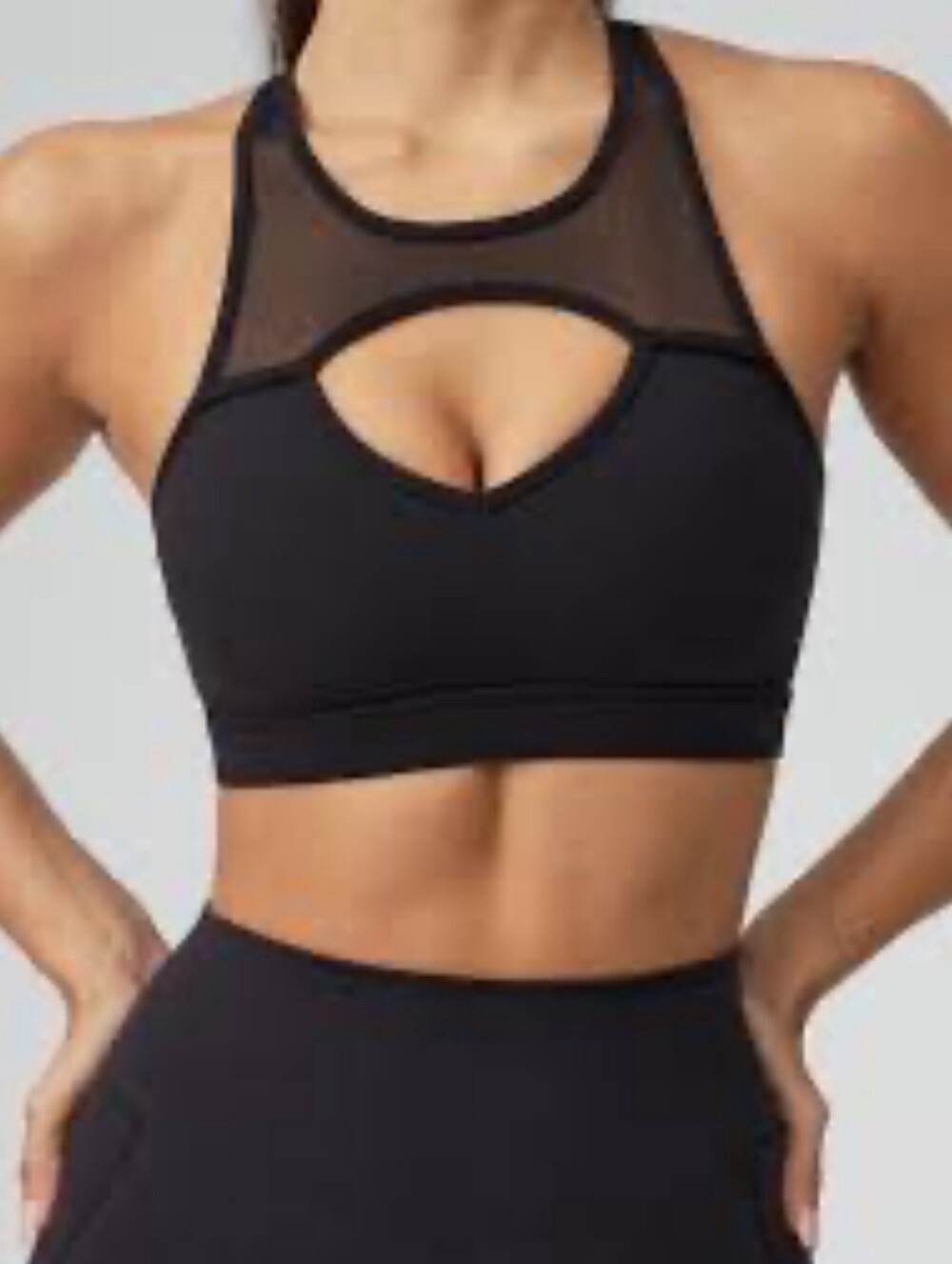 BUFF BUNNY Ambrosia Sports Bra EUC Black Medium Cutout Mesh